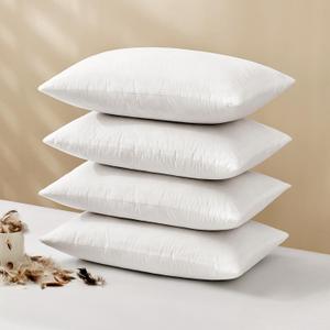 MIULEE Pillow Inserts 12x20 (Pack of 4,White), Down Feather Throw Pillow Inserts, Premium Fluffy Stuffer Throw Pillows Cotton Fabric for Sofa Bed Couch