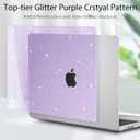 Tuiklol Compatible with New MacBook Air 15 inch Case 2023 M2 Clip, Model A2941 Hard Shell Case with Keyboard Cover & Screen Protector & OTG Adapter with Air 15.3 M2 Cover,Sparkly Purple