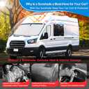 Front Side Window Sun Shade for 2015-2024 Fo-rd Transit Van High and Medium Roof Accessories, Foldable Window Sunshade Sun Visor Protector, Side Shades Sun Shield Blocks UV Ray Heat, Pack of 2