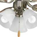 Progress Lighting AirPro Collection Three-Light Ceiling Fan Light, Brushed Nickel