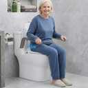 Toilet Safety Rails for Seniors, Adjustable Armrest, Space Saving, Stylish and Durable, Anti Slip and Anti Fall, Suitable for Elderly, Disabled, Pregnant Women with Armrest Toilet Safety Rail