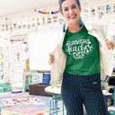 Luckiest Teacher Ever Shirt Women St Patricks Day T-Shirt Funny Teacher Gift Tee Causal Short Sleeve Tops (Green, L)