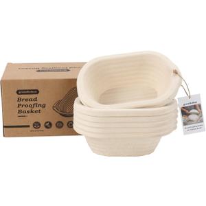 6x 8 inch Pulp Oval Sourdough Banneton Bread Proofing Basket Baking Supply with 30pcs Disposable Liners for Professional and Homemade Artisan Bread