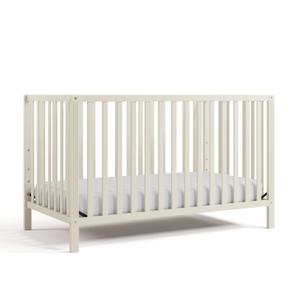 Storkcraft Morningside 5-in-1 Convertible Crib – GREENGUARD Gold Certified, Fits Standard Crib Mattress, Converts to Toddler Bed, Daybed and Full Bed, 4 Adjustable Mattress Heights (Frosted Oat)