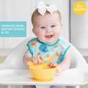 Bumkins Baby Bowl, Silicone Feeding Set with Suction for Baby and Toddler, Includes Spoon and Lid, First Feeding Set, Training Essentials for Baby Led Weaning for Babies 4 Months Up, Pineapple