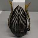 Solar Garden Lights Waterproof Decorations,Crackle Globe Glass,Metal Palm Leaf Solar Lights for Outdoor Decor On Garden,Patio,Yard,Front Porch,Tabletop Lamp-Perfect Gifts (Black)