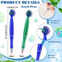Supervitae 100 Pcs Globe Earth Pens Novelty Eco World Map Green Blue Ballpoint Pen 1 mm Black Gel Ink for Party Favor Classroom Reward Earth Day Travel Souvenir Gift Teacher Desk Decor Office Supply
