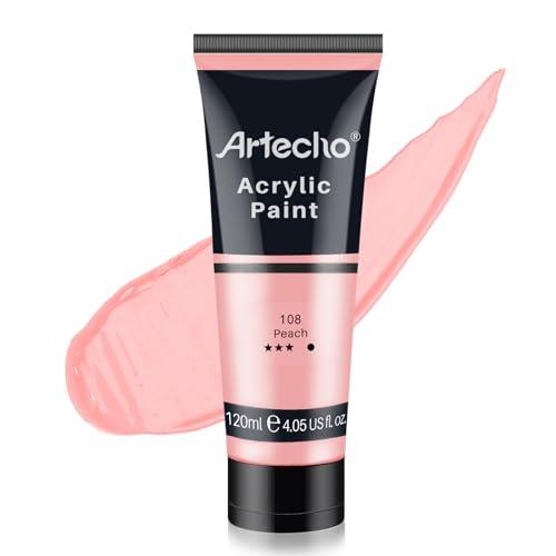 Artecho Peach Acrylic Paint, Peach Paint (120ml / 4.05oz) Tubes, Art Craft Paints for Canvas, Rock, Stone, Wood, Fabric, Art Supplies