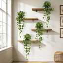 Fake Plants 2Pcs Faux Ivy Plants Potted Indoor Artificial Hanging Plants Realistic Hanging Fake Greenery Table Desk Bathroom Office Bedroom Living Room Shelf Modern Farmhouse Decor Intdoor