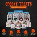 30 Pack Halloween Ring Candy - Individually Wrapped Holiday Themed Skull Candys Packed in a Skull Jar  Trick Or Treat Strawberry And Tutti Frutti Delicious Candys - Bulk Halloween Suckers Great Use, For Kids, Trick Or Treat, Party Favor, Classrooms, Goodie Bags