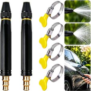 2 Pack Leak-Proof Garden Hose Nozzle, Adjustable High Pressure Water Spray Gun with Standard Hose Fitting for Car Wash, Lawn Watering, Patio Cleaning