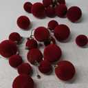 Roowest 4 Sets Large 24 Pcs Christmas Ball Ornaments for Tree Red Velet Balls Cluster Pre Strung Xmas Tree Decorations 2" to 2.8" Christmas Balls Ornaments for Hanging Holiday Party