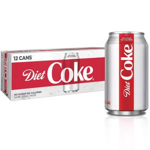 Diet Coke Soda Soft Drink, 12 fl oz, 12 Pack   BBD: 08/11/25