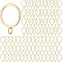 Maitys 100 Pcs Metal Curtain Rings with Eyelet 1.5-inch Inner Diameter Eyelet Curtain Rings for Drapery Clips Hooks for Sliding Window Bathroom Door Shower Rod (Gold)