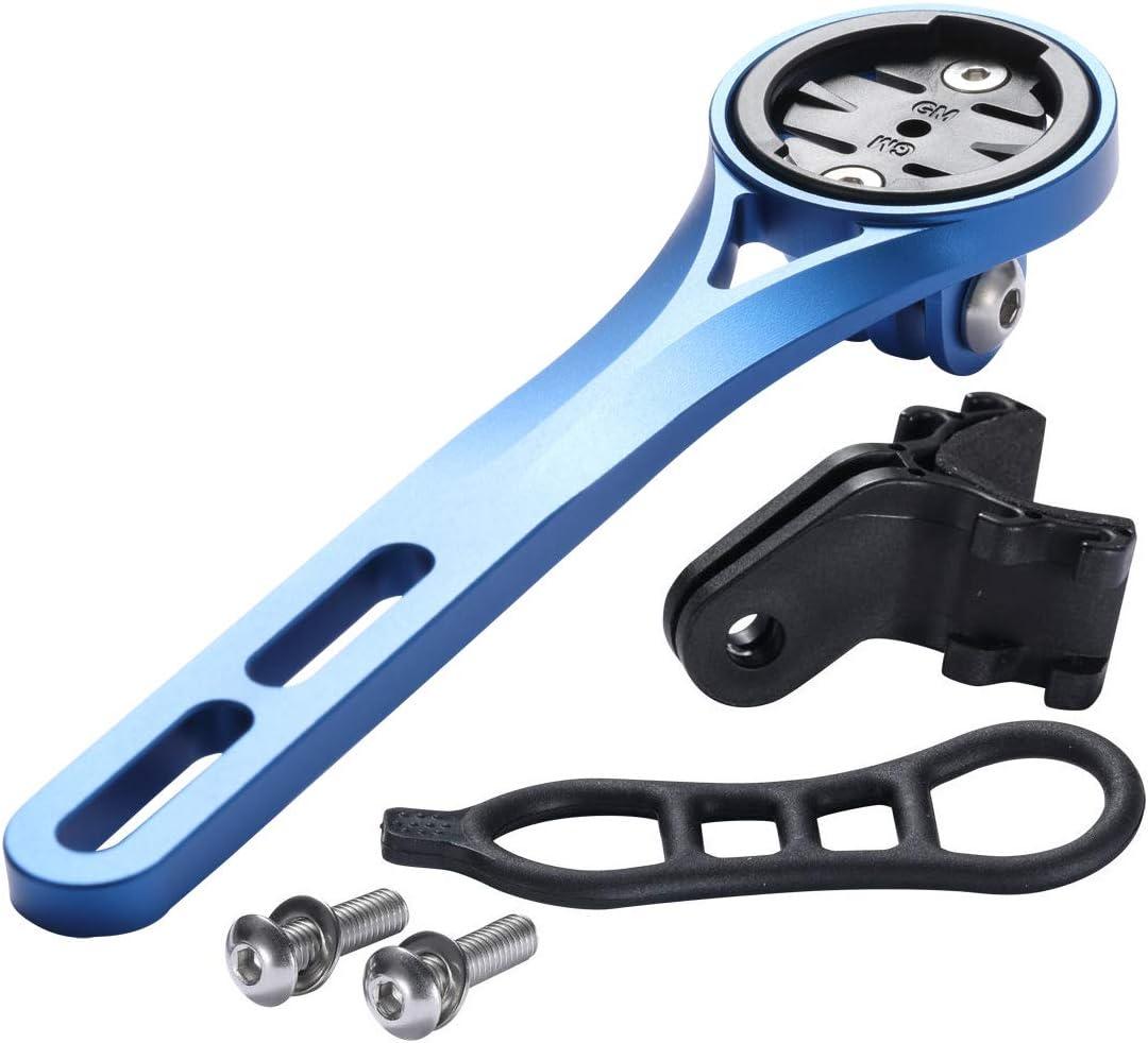 Dymoece Aluminium Alloy Bicycle Computer Mount for Road Bike Integrated Handlebar,Compatible with Garmin Edge 130 200 500 510 520 810 820 1000 1030 and Flashlight (Blue)