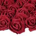 Artificial Rose Flowers,100 pcs Foam Rose Bulk Burgundy Fake Flower Heads for DIY Wedding Bouquets Rose Wall Kissing Balls Bridal Shower Centerpieces Arrangements Party Tables Decorations(Burgundy)