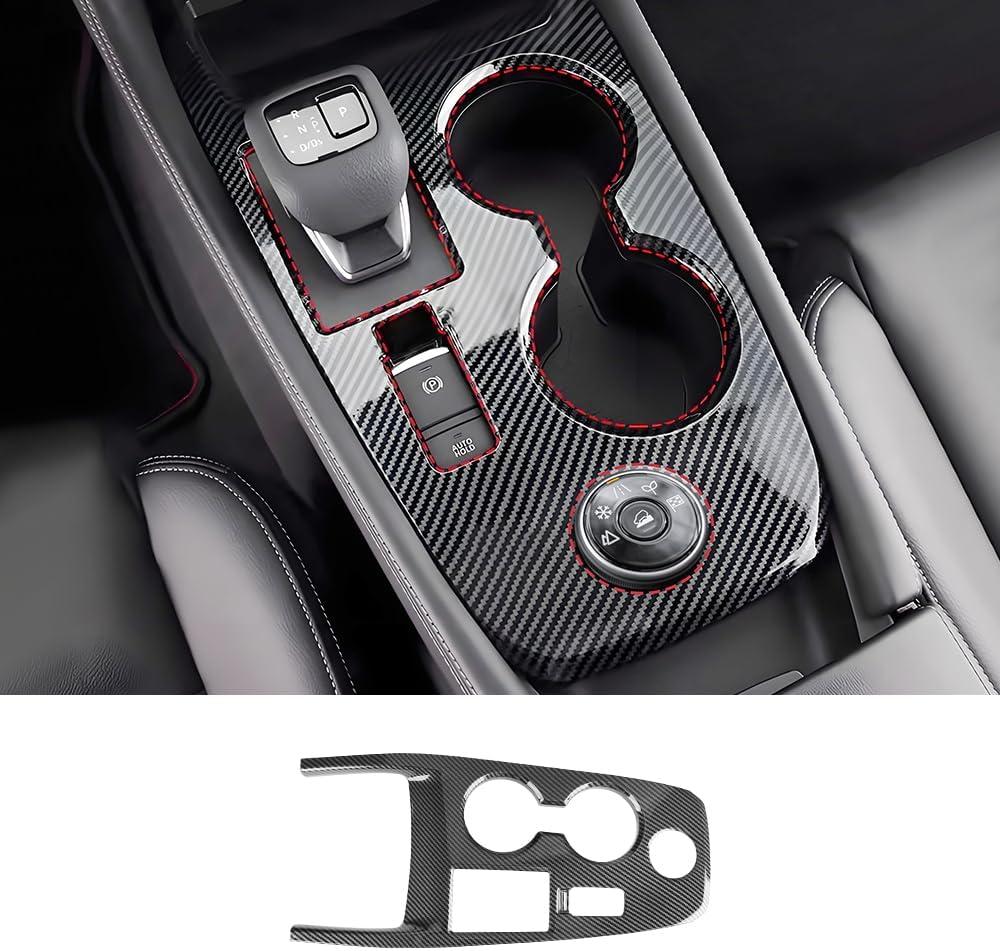 Car Center Console Gear Shift Panel Trim Cover Only for 2021-2026 Nissan Rogue SV/Rock Creek/SL/Platinum [Not for Nissan Rogue S] Auto Interior Decorations Accessories Carbon Fiber Style Kit