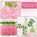 Alotiki 150 Pack Wisteria Hanging Flowers,Fake Hanging Flowers,Wisteria Artificiales Garland for Home Wedding Arch Floral Party Garden Ceremony Outdoor Decor,3.6 Feet Long(150,Pink)