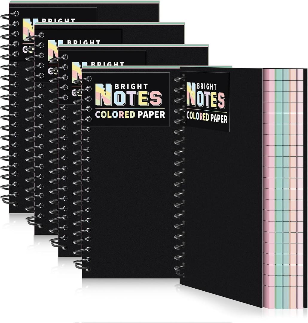 Eaasty 6 Pack Spiral Notebook 5 x 7 Inch College Ruled Colored Paper Notebook Lined Paper Composition Perforated Notepad Memo Books for Journaling Home Office, 80 Sheet Per Pack (Morandi Color)