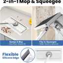 13" Wide Flat Mop with Snap-Grip Cloth Lock, Disposable Clamp Mop | Sweeper & Mop Kit with Dry and Wet Multi-Surface Floor Cleaner, Includes 2 Reusable Cloths, Ideal for Hardwood, Tile Floor