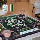 American Acrylic Mahjong Set with Golf Themed, 2 Carrying Bags, 4 Acrylic Racks with Pushers, Silent Mat & 3 Dice – Portable American Mahjong Game Set for Adults, Family Game Night & Travel
