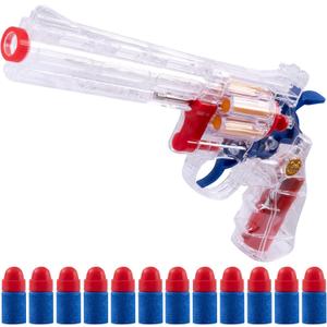 Clear Housing Toy Revolver Foam Blaster with Elite Soft Foam Darts for Nerf Guns Toys Gun Set for Kids Ages 5 6 7 8 Large