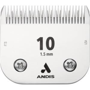Andis  64315, Ceramic Edge Detachable Pet Clipper Blade  Carbon-Infused Steel with Sharp Cutting Tech, Runs Cooler & Stays Sharper, Resists Rust & Heat, Size-10 - Fits AG, AGC & BDC Series, Chrome