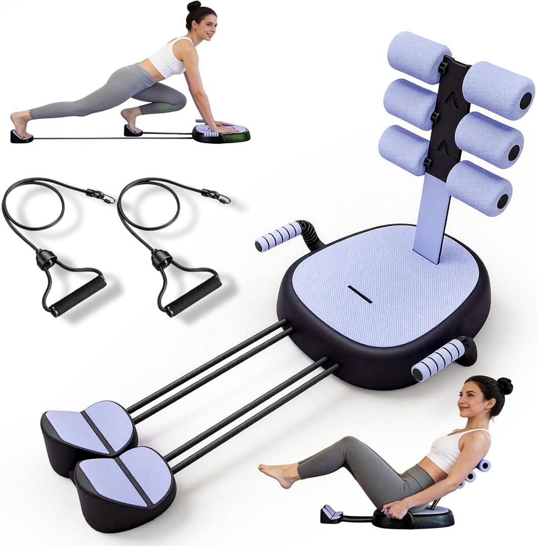 Ab Crunch Machine, Portable Sit Up Exercise Equipment with Resistance Band, Ab Core Workout Home Equipment for Stomach, 200LBS Weight Capacity
