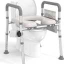 HOMLAND Raised Toilet Seats for Elderly, Toilet Seat Riser with Handles
181kg Capacity, Adjustable Height & Width, Padded Seat & Non-Slip Feet, Aluminum Raised Toilet Seat, Fits Most Toilets