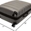 Rockland Melbourne Hardside Expandable Spinner Wheel Luggage, Checked Large 28", Silver