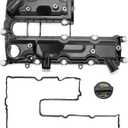 Engine Valve Cover with Gasket + Oil Filler Cap Compatible with 2013-2014 Ford Fusion 2013-2016 Escape 2014-2019 Fiesta 2014-2016 Transit Connect 1.6L turbo Replaces # BM5Z6582A (Plastic)