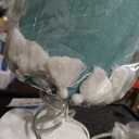 13.75 Inches Accent Lamp White Steel Finish Teal Fabric Shade with Tassels