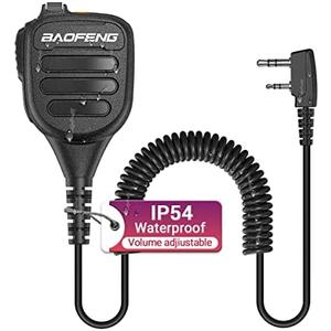 BAOFENG Microphone Handheld Heavy Speaker BF-850 Ham Radio Mic IP54 Waterproof Volume Adjustable Speaker Mic for UV-5R BF-F8HP PRO AR-5RM UV-21R UV-32for Kenwood Retevis Walkie Talkies Pack of 1