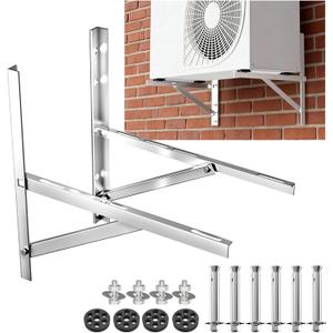 WISSCOOL Mini Split Wall Mounting Bracket for 9000-24000 BTU Air Conditioner, Foldable Heavy Duty AC Support Bracket for Wall Mount Condenser AC Heat Pump Systems, 201 Stainless Steel Max 500 Lb