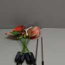 Solar Garden Lights, 2 Pack Red Anthurium Flowers Waterproof Solar Firefly Lights Outdoor for Garden Patio Yard Pathway Summer Decoration, Gardening Gifts for Women Mother's Day