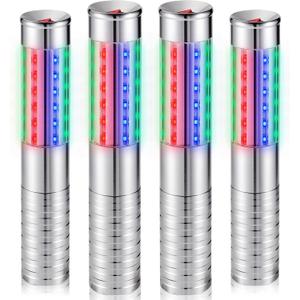Civaner Upgrade 4 Pcs Bottle Service Lights LED Strobe Baton Bottle Girl Lights Rechargeable Handheld Flashing Club Signs for Birthday Wedding Party(Silver Colorful Light)