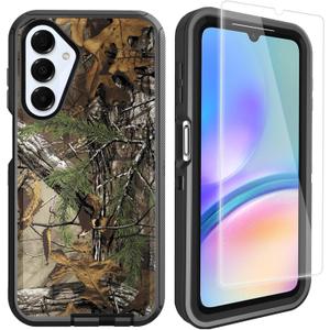 Compatible for Samsung Galaxy A16 Case Camo with Screen Protector for Men Boy [Military Grade Protection] Heavy Duty Shockproof Cover for Samsung Galaxy A16 5G/4G, Camouflage