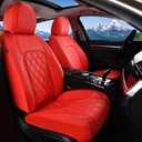 Coverado Leather Seat Covers, Car Seat Cover Front Seats, Waterproof Seat Covers, Luxury Faux Leather Car Seat Protectors, Red Car Seat Cover, Automotive Seat Covers Universal Fit for Most Cars, Red, Front