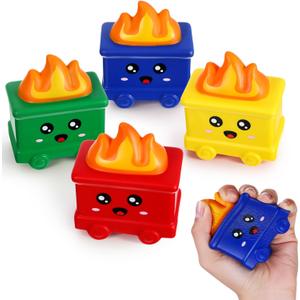 Shappy 4 Pcs Dumpster Stress Relief Balls Dumpster Anxiety Relief Gift PU Stress Balls for Adults Therapy Fidget Appreciation Gifts for Office Coworker(Colorful,Cute Style)