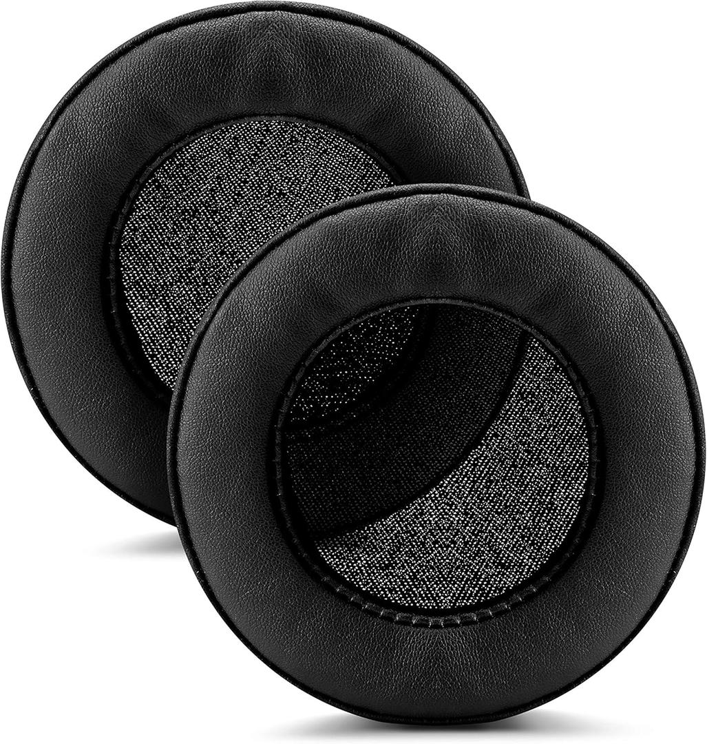 Brainwavz XL Large Replacement Memory Foam Earpads - Suitable for Many Other Large Over The Ear Headphones - Sennheiser, AKG, HifiMan, ATH, Philips, Fostex, Sony (Black Pleather)