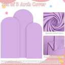 FOTSHARER 7.2FT 6.6FT 6FT Lavender Arch Cover Set of 3 Wedding Arch Cover Fabric Spandex Arches Backdrop Cover for Metal Arches Frame Arch Covers Stretchy Backdrop for Wedding Baby Shower Decoration