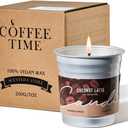 M&SENSE Coconut Latte Scented Candle, Soy Wax 7oz 42 Hours Long Lasting Clean Burn, Small Coffee Smelling Kitchen Candles for Home, Non-Toxic Relaxing Aromatherapy Gifts for Women