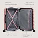 U.S. Traveler Boren Expandable Hardside Rugged Travel Luggage with 8 Spinner Wheels, Rose Pink, Checked-Large 30-Inch