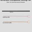 36 inch Ceiling Fan Downrod with Extension Cord, 3 FT Black Downrod for Ceiling Fan, 1" Diameter, Universal Down Rods Fits 42/52/60 inch Ceiling Fans-Not Threaded