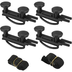 X AUTOHAUX 4 PCS Universal Roof Box U Bolt Clamps Rooftop Cargo Carrier Rack Bolts 83mm Internal Width W/ 8 Lock Nuts and 2 Straps Cargo Carrier Mounting Fitting Iron Bolts for 40mm Thick