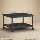 VASAGLE 2-Tier Printer Stand with Locking Wheels, Under Desk Printer Table