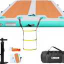 AWSUM Inflatable Floating Dock, 8ft-15ft Non-Slip EVA Surface Inflatable Swim Platform Dock for Lake, Inflatable Water Mat Floating Island Raft for Pool Beach Ocean, 10 X 6ft