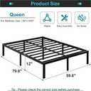 Maenizi 12 Inch Bed Frame Queen Size No Box Spring Needed, Heavy Duty Queen Platform Metal Bed Frame Support Up to 3000 lbs, Easy Assembly, Noise Free, Black