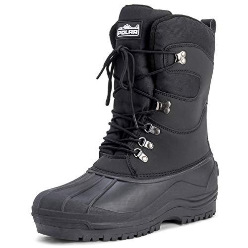 POLAR Mens Snow Hiking Mucker Duck Grafters Waterproof Saftey Thermal Boots - Black - US13/EU46 - YC0445, 46
