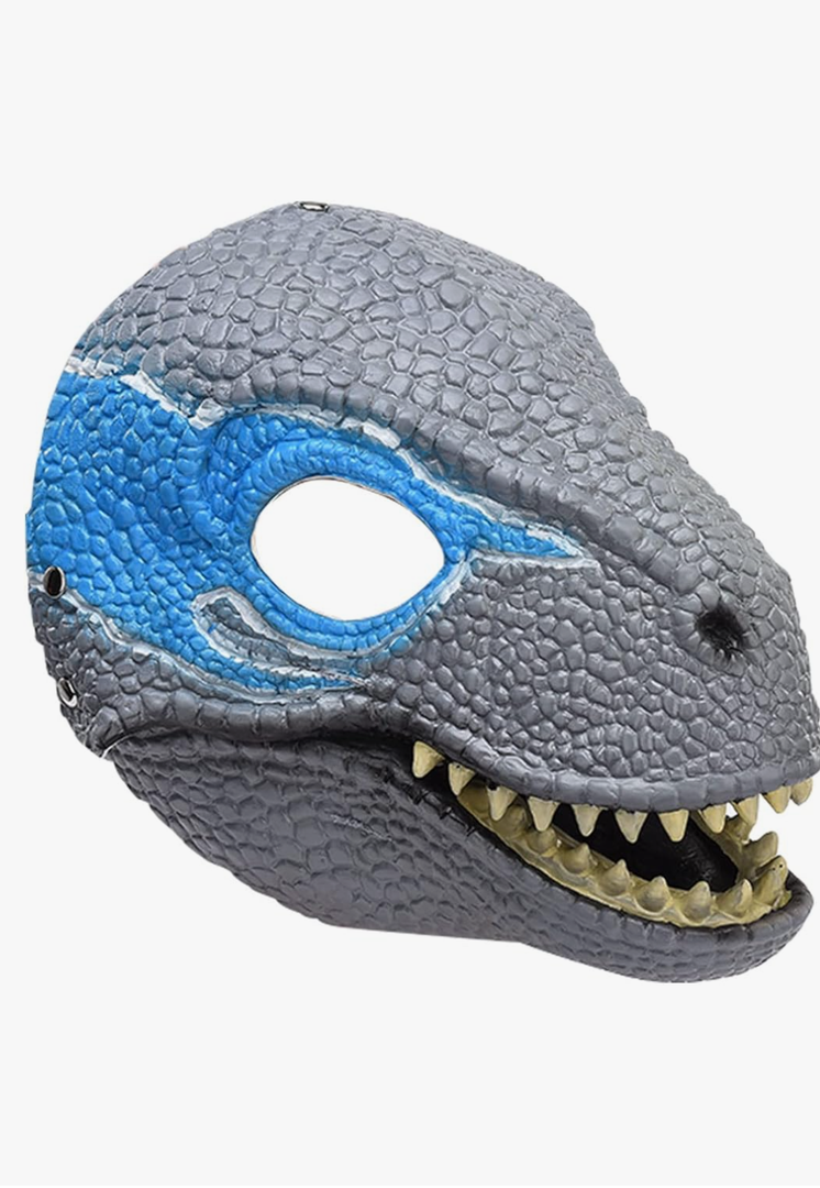 Dino Mask - Moving Jaw Soft Latex Raptor Mask with Realistic Texture and Color